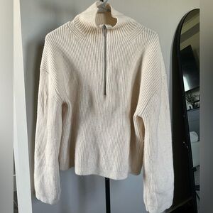 Cream High-Neck Women's Sweater